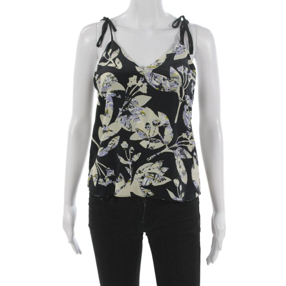 Sam & Lavi Womens Camisole Floral V-Neck Rayon Sleeveless Multicolor Size XS